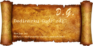Dedinszky Győző névjegykártya